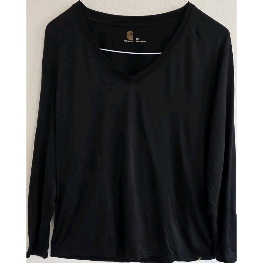 Carhartt‎ Force Activewear T Shirt V Neck Long Sleeve Black Men's 2XL